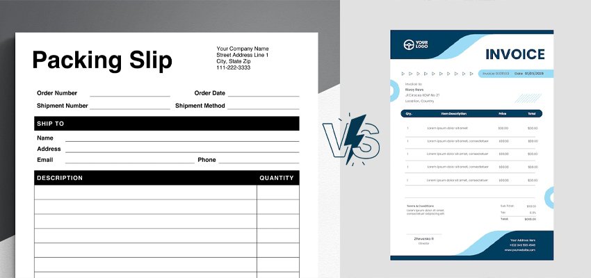 how packaging slip different from invoice