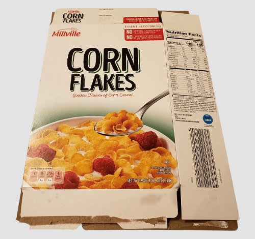 corn flakes cereal packaging boxes