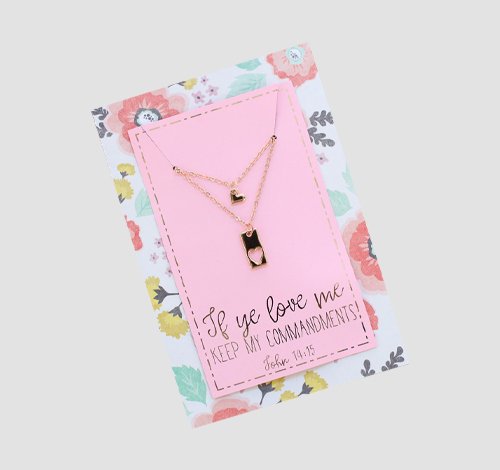 printed necklace cards