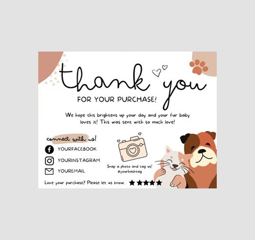 wholesale pet thank you cards